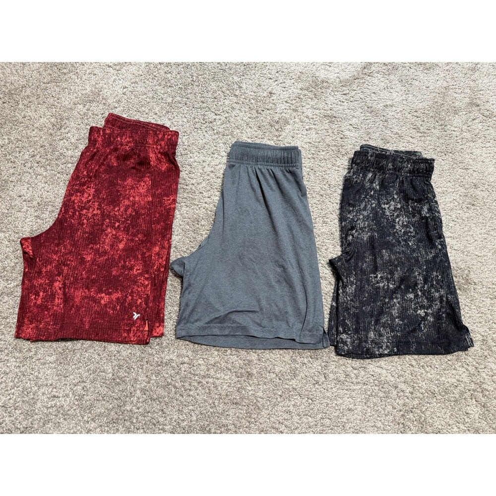 Lot of 3 Youth Boy's Old Navy Drawstring Shorts Red Gray Black  L(10/12)